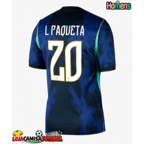 Camisa de Futebol Brasil Lucas Paqueta #20 Equipamento Secundário Mundo 2026 Manga Curta